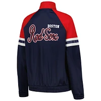 Women's G-III 4Her by Carl Banks Navy Boston Red Sox First Place Raglan Full-Zip Track Jacket