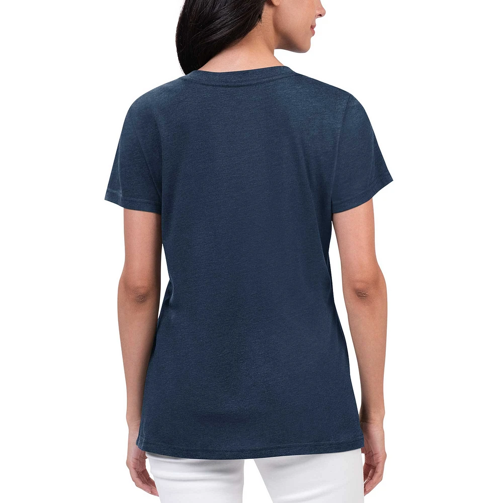 Women's G-III 4Her by Carl Banks Navy Boston Red Sox Key Move V-Neck T-Shirt