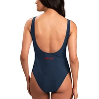 Women's G-III 4Her by Carl Banks Navy Boston Red Sox One-Piece Swimsuit