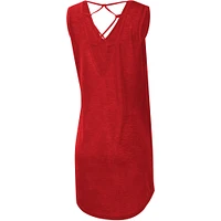 Women's G-III 4Her by Carl Banks Red Boston Sox Game Time Slub Beach V-Neck Cover-Up Dress