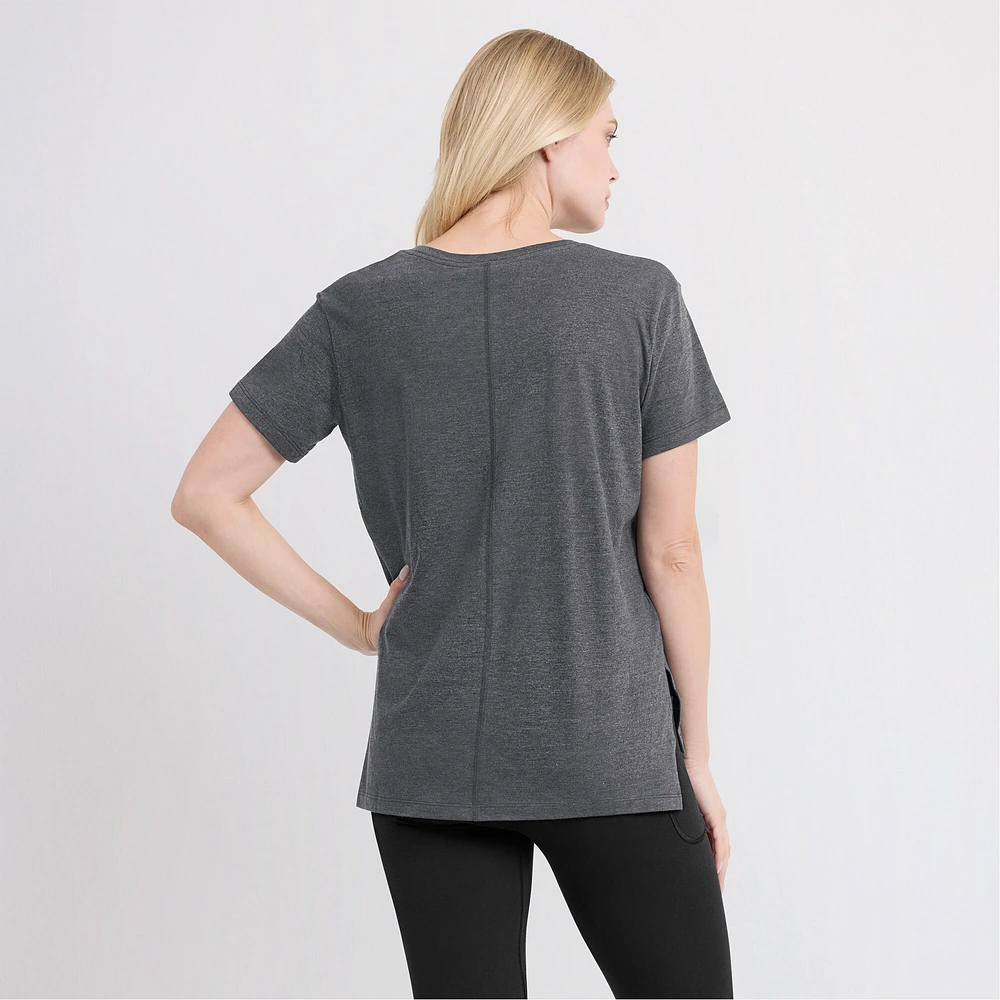 Women's Nike Heather Charcoal Boston Red Sox Authentic Collection Early Work Tri-Blend T-Shirt