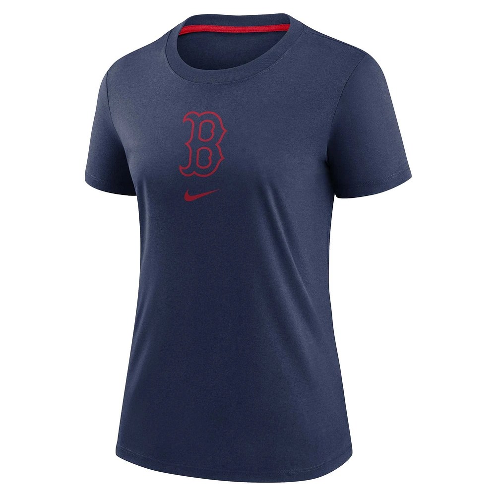 Women's Nike Navy Boston Red Sox Authentic Collection Early Work Tri-Blend T-Shirt