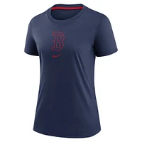 Women's Nike Navy Boston Red Sox Authentic Collection Early Work Tri-Blend T-Shirt