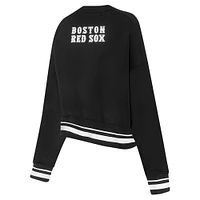 Women's Pro Standard Black Boston Red Sox Pearl Cropped Pullover Sweatshirt