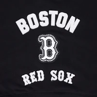 Women's Pro Standard Black Boston Red Sox Pearl Cropped Pullover Sweatshirt