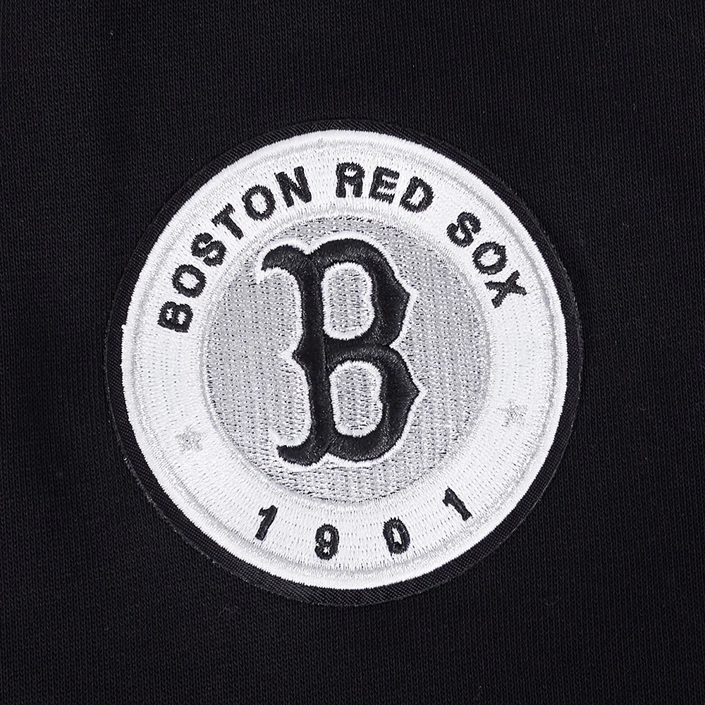 Women's Pro Standard Black Boston Red Sox Pearl Cropped Pullover Sweatshirt