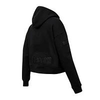 Women's Pro Standard Boston Red Sox Triple Black Cropped Pullover Hoodie