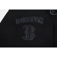 Women's Pro Standard Boston Red Sox Triple Black Cropped Pullover Hoodie