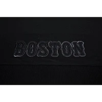 Women's Pro Standard Boston Red Sox Triple Black Cropped Pullover Hoodie