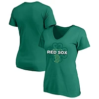 Women's Profile  Kelly Green Boston Red Sox Plus Celtic V-Neck T-Shirt