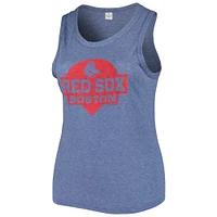 Women's Soft as a Grape Navy Boston Red Sox Plus High Neck Tri-Blend Tank Top