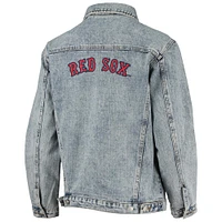 Women's The Wild Collective Boston Red Sox Team Patch Denim Button-Up Jacket