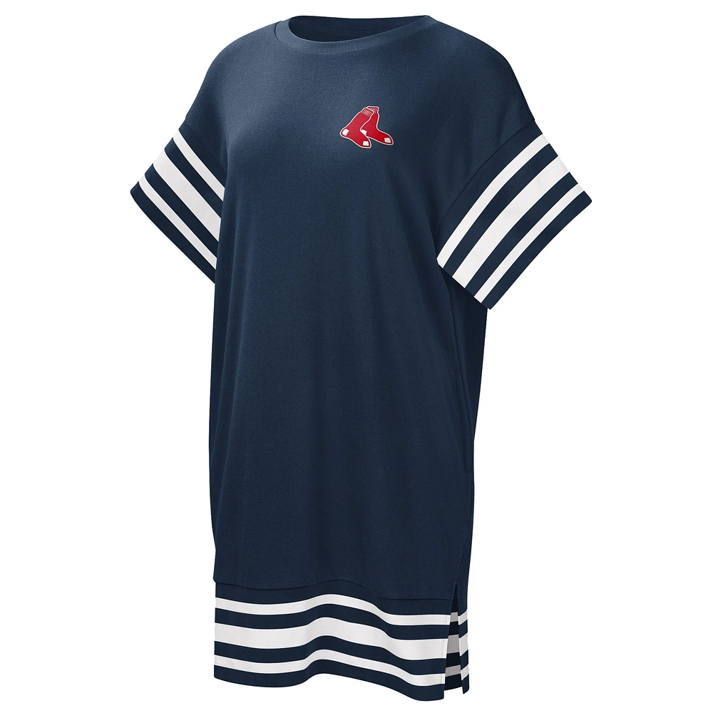 Women's Touch  Navy Boston Red Sox Cascade T-Shirt Dress