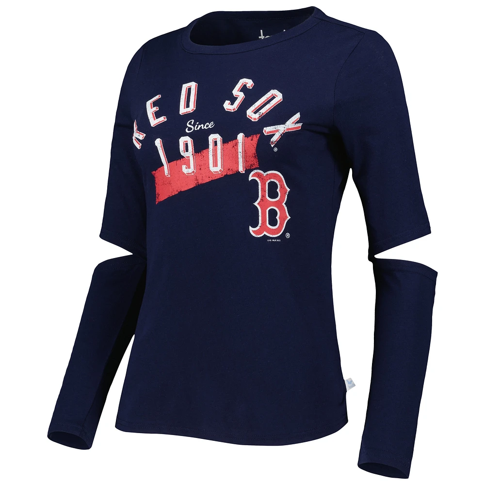 Women's Touch Navy Boston Red Sox Formation Long Sleeve T-Shirt