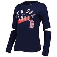 Women's Touch Navy Boston Red Sox Formation Long Sleeve T-Shirt