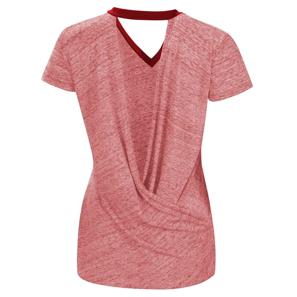 Women's Touch Red Boston Sox Halftime Back Wrap Top V-Neck - T-Shirt