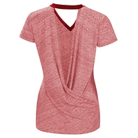 Women's Touch Red Boston Sox Halftime Back Wrap Top V-Neck - T-Shirt