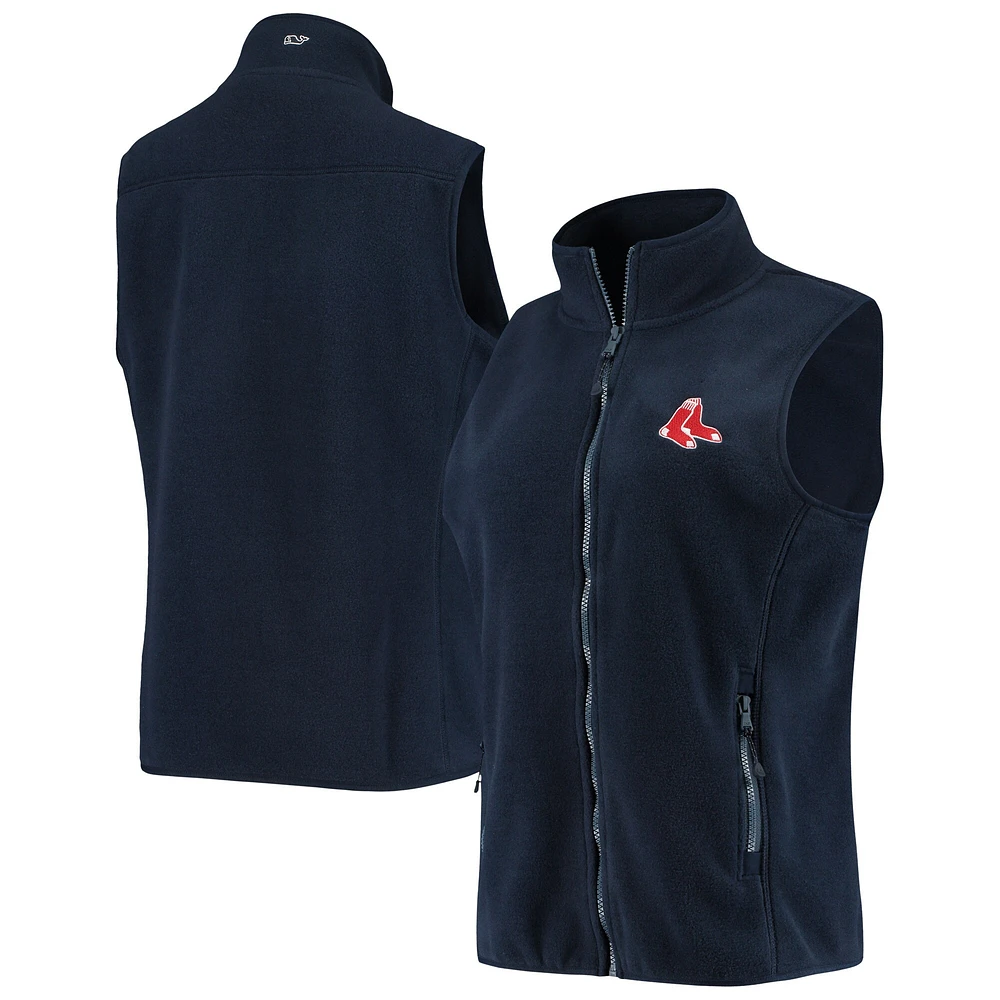 Women's Vineyard Vines Navy Boston Red Sox Harbor Full-Zip Vest