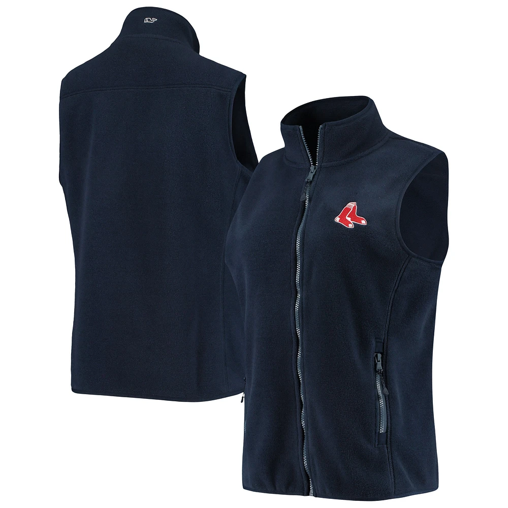 Women's Vineyard Vines Navy Boston Red Sox Harbor Full-Zip Vest