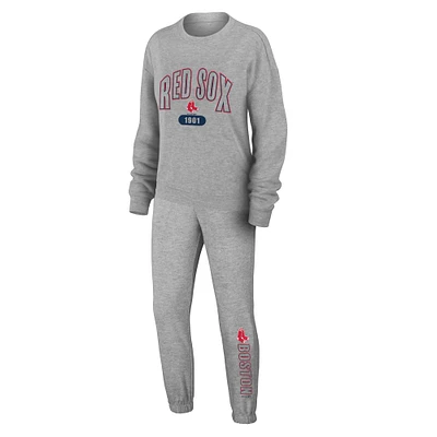 WEAR by Erin Andrews Ensemble de salon tricoté gris des Red Sox Boston pour femmes