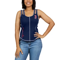 Women's WEAR by Erin Andrews Navy Boston Red Sox Contrast Stitch Tank Top