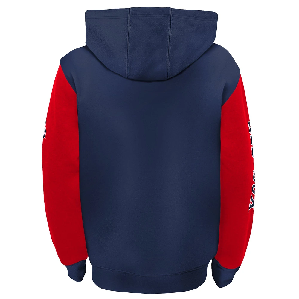 Veste à capuche entièrement zippée pour jeunes Fanatics bleu marine/rouge Boston Red Sox Postcard