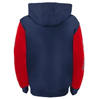 Veste à capuche entièrement zippée pour jeunes Fanatics bleu marine/rouge Boston Red Sox Postcard