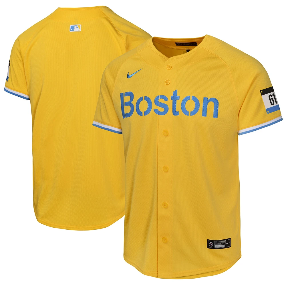 Maillot Nike Gold Boston Red Sox City Connect Limited pour jeune