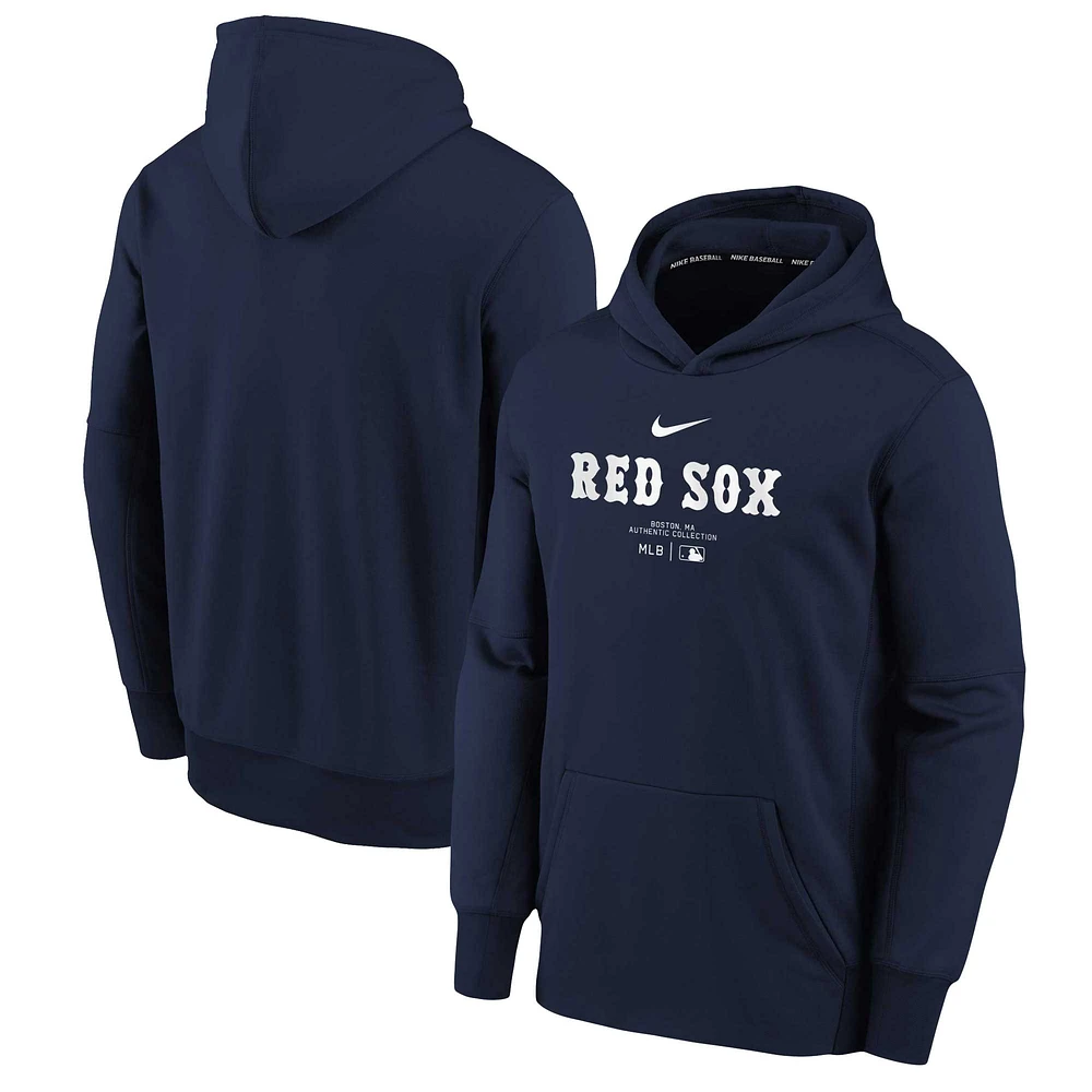 Youth Nike Navy Boston Red Sox Authentic Collection Performance Pullover Hoodie