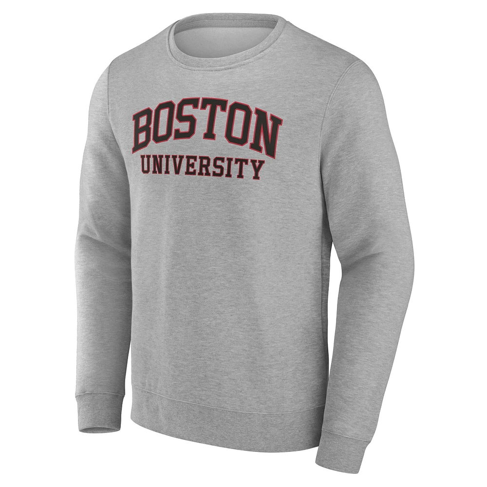 Sweat-shirt à enfiler Fanatics gris Boston University Arched Wordmark pour homme