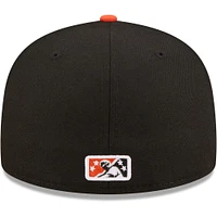 Men's New Era Black Bowie Baysox Authentic Collection 59FIFTY Fitted Hat