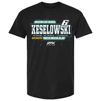 Men's Checkered Flag Sports Black Brad Keselowski 2025 NASCAR Cup Series Schedule T-Shirt