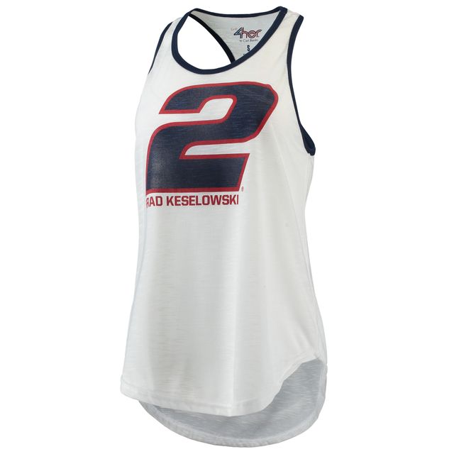 Débardeur Break The Game G-III 4Her by Carl Banks Brad Keselowski blanc pour femmes