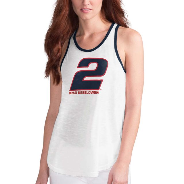 Débardeur Break The Game G-III 4Her by Carl Banks Brad Keselowski blanc pour femmes