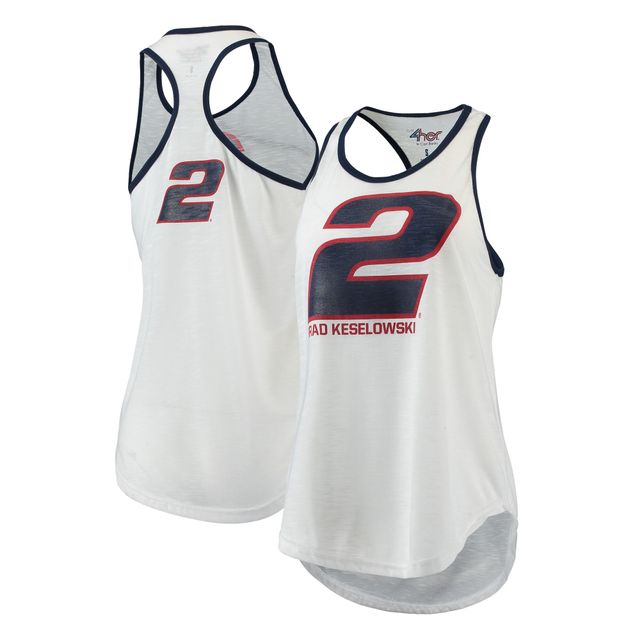 Débardeur Break The Game G-III 4Her by Carl Banks Brad Keselowski blanc pour femmes