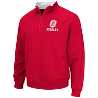 Men's Colosseum Red Bradley Braves Tortugas Quarter-Zip Sweatshirt