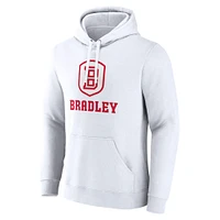 Men's Fanatics  White Bradley Braves Primary Logo Pullover Hoodie