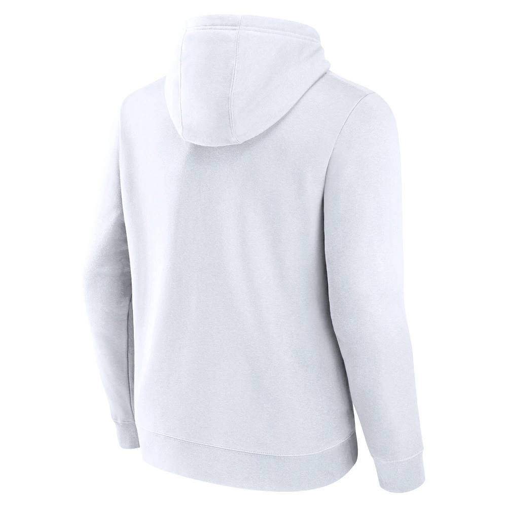Men's Fanatics  White Bradley Braves Primary Logo Pullover Hoodie