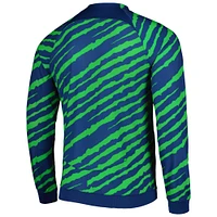 Men's Nike Blue/Green Brazil National Team 2022 Academy Pro Anthem Performance Raglan Full-Zip Jacket