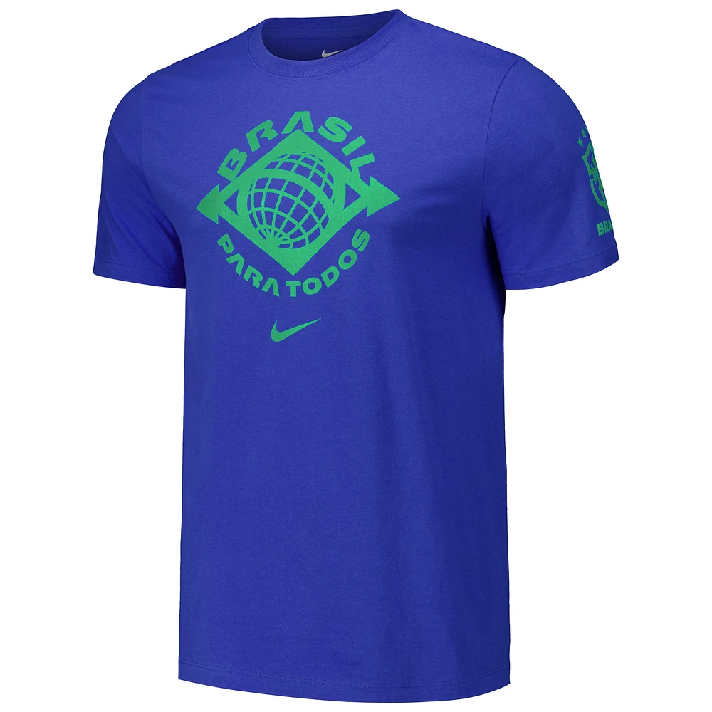 Men's Nike Royal Brazil National Team Localized Core Cotton T-Shirt