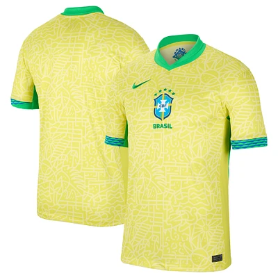 Maillot Nike pour homme, jaune, réplique du stade domicile de l'équipe nationale Brésil 2024