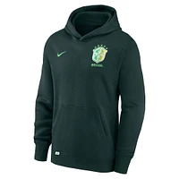 Youth Nike Green Brazil National Team Club Fleece Pullover Hoodie