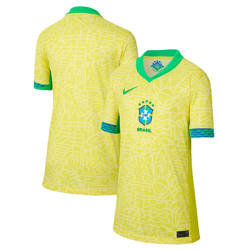Youth Nike  Yellow Brazil National Team 2024 Home Replica Jersey
