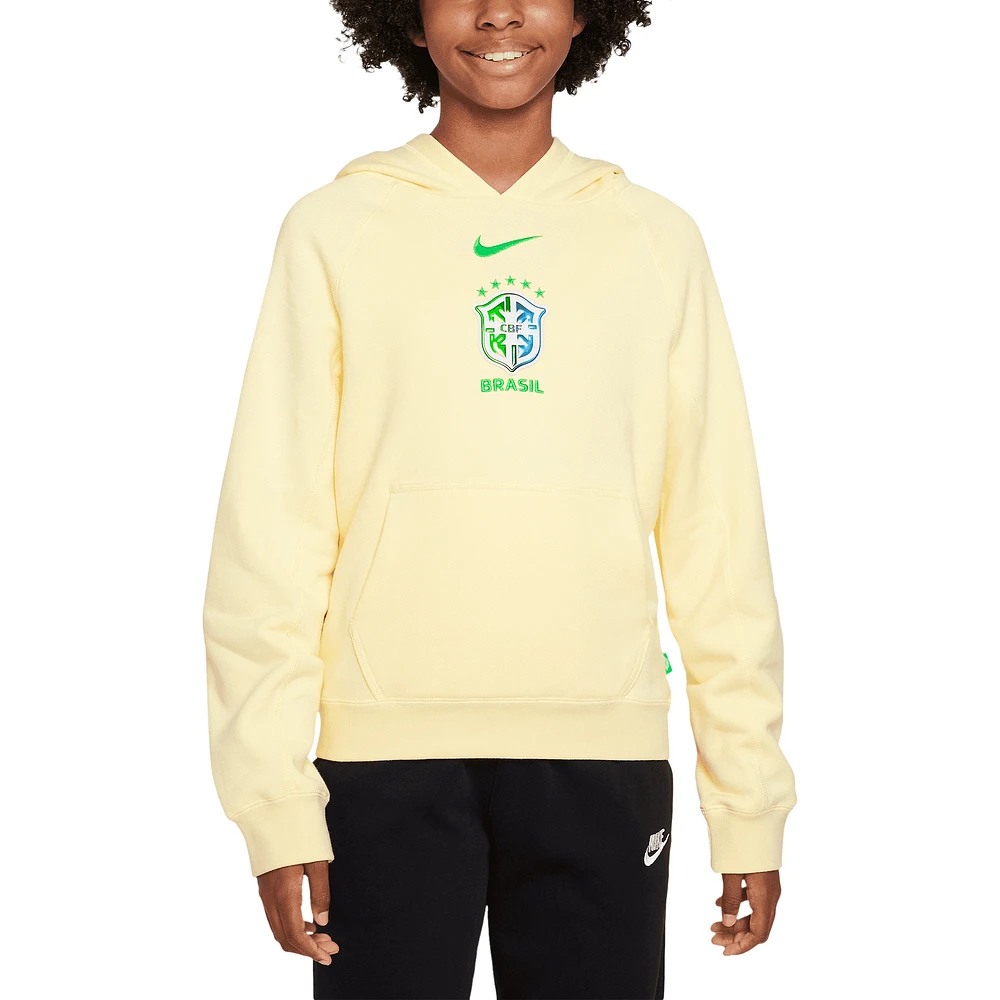 Youth Nike Yellow Brazil National Team Air Pullover Hoodie