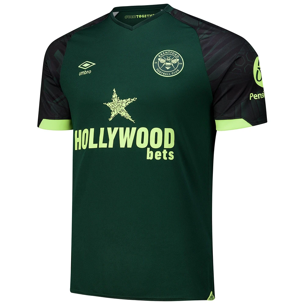 Men's Umbro Black/Green Brentford FC 2024/25 Third Replica Jersey