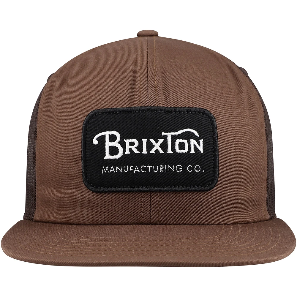 Men's Brown Brixton Grade Trucker Snapback Hat