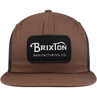 Men's Brown Brixton Grade Trucker Snapback Hat
