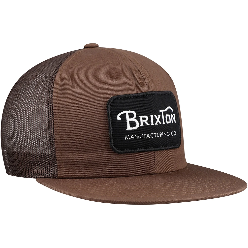 Men's Brown Brixton Grade Trucker Snapback Hat