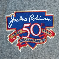 Men's Mitchell & Ness Jackie Robinson Gray Brooklyn Dodgers Cooperstown Collection Legends T-Shirt