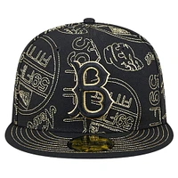 Men's New Era Black Brooklyn Dodgers 59FIFTY Day Allover Fitted Hat